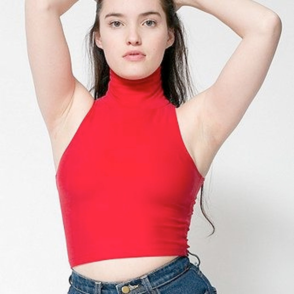 NWOT American Apparel cropped high neck tank top